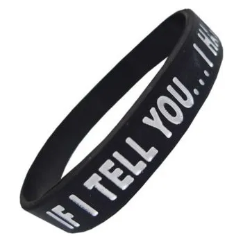 Náramek Náramek ZBV - IF I TELL YOU silikonový ČERNÝ