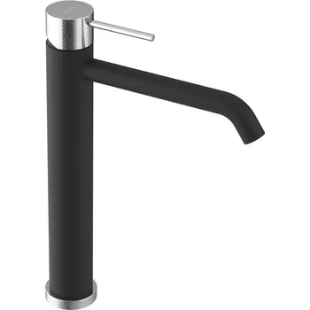 Sapho Ultrasan umyvadlová baterie stojánková vysoká bez výpusti chrom matná černá UT007VBC