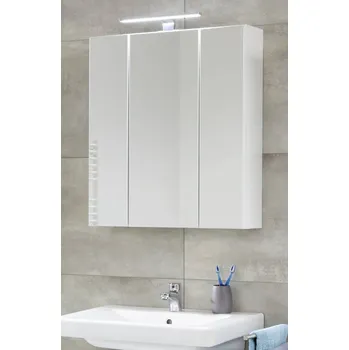 Koupelnový nábytek trendteam Koupelnová zrcadlová skříňka Monte White Melamine/ 60 x 74 x 18 cm | 1956-405-01