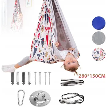 Dětská houpačka SENZORICKÁ HOUPAČKA PRO DĚTI HAMAKA TERAPEUTICKÁ HOUPAČKA 280 CM