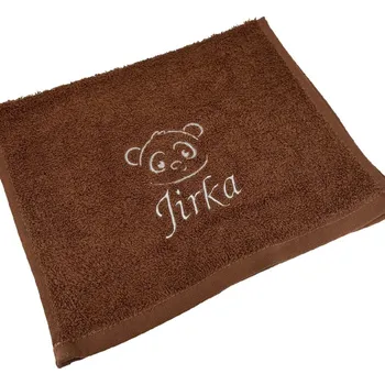 Ručník Ručník Panda s vlastním jménem nebo textem Barva: Tmavě modrá, Velikost ručníku: 30x50cm