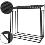 kurnikarna.cz Přístřešek na dřevo (dřevník) - černá ocel, rozměr: 185x70x185cm, nosnost 3000kg