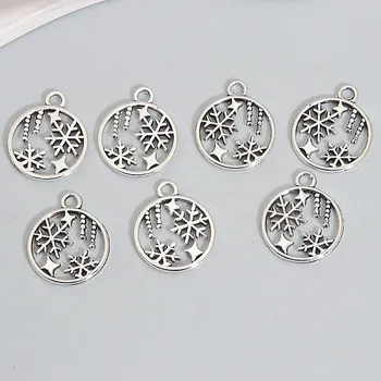 Vánoční dekorace 50 ks Vánoční přívěsky sněhové vločky pro šperky | vánoční ozdoby, přívěsky