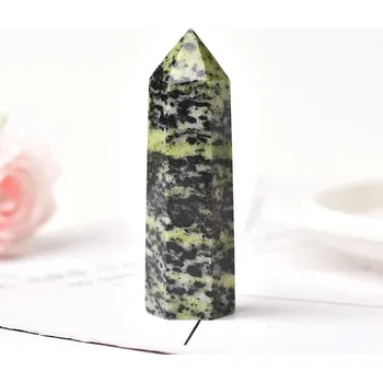 Přírodní minerální krystalová věž | Minerální kameny, ochranný kámen - Inkoustové linky nefrit , 70-80 mm