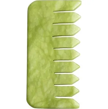 Masážní příslušenství Masážní hřeben gua sha z přírodního jadeitu | pomůcky pro masáž - Jade Comb 01