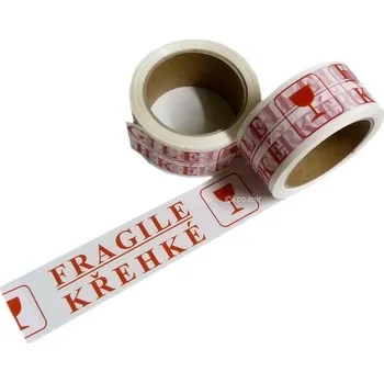 Lepicí páska Lepicí páska bílá 48 mm x 66 m potisk KŘEHKÉ