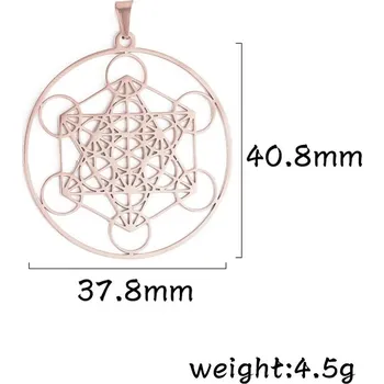 Přívěsek Archanděl metatron ocelový přívěsek | Ochranný amulet, ezoterický šperk - Styl A Růžové Zlato