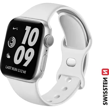 Řemínek na hodinky Swissten ŘEMÍNEK PRO APPLE WATCH SILIKONOVÝ 42 / 44 / 45 / 49 MM BÍLÝ