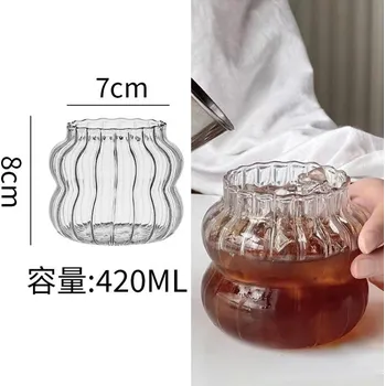 Skleněný hrnek na kávu průhledný | skleněný hrnek, hrnek na kávu - 420ml-200003699