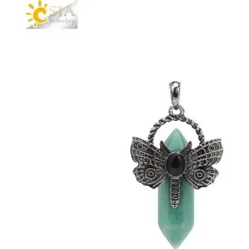 Náhrdelník Náhrdelník vážka s přírodním kamenem | přívěsek vážka, šperk s kamenem - avanturín