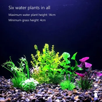 Dekorace do akvária Umělé rostliny do akvária s květy | akvarijní dekorace | vodní tráva - 6KS D