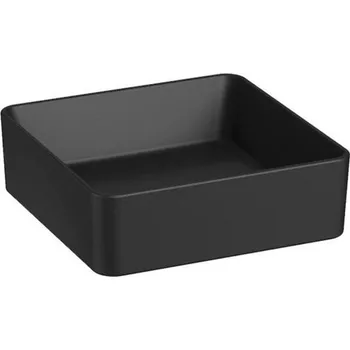 Umyvadlo Jika Pure Umyvadlová mísa 38x38 cm, bez otvoru pro baterii, bez přepadu, černá mat