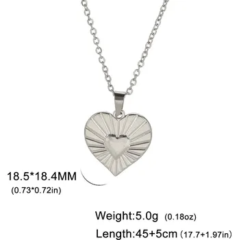 Náhrdelník Ocelový náhrdelník srdce | dámský šperk - Styl B ocel