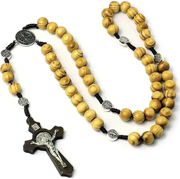 Růženec Dřevěný růženec s přívěskem kříže | katolický růženec | modlitební růženec - 3