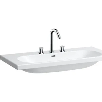 Umyvadlo Laufen Lua umyvadlo 100x46 cm, broušená spodní část, 3 otvory pro baterii, s přepadem, LCC, bílá