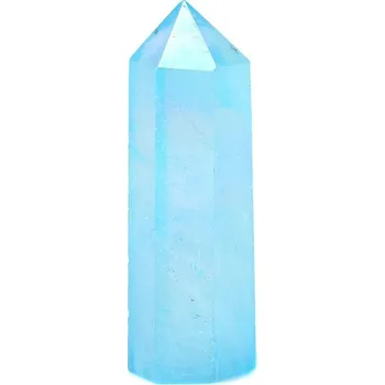 Sběratelství Modrý křišťál pro harmonizaci | energetický krystal, domácí dekorace - Modrá aura Quartz , 61-70 mm