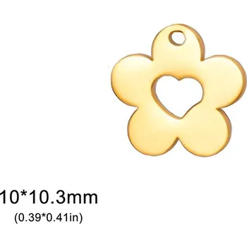 Přívěsek Přívěsky z oceli květiny | šperkové komponenty 5 ks - Styl 8 Gold