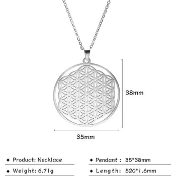 Náhrdelník Náhrdelník květ života ocelový | dámský šperk - Styl 5 Ocel , 45-50 cm