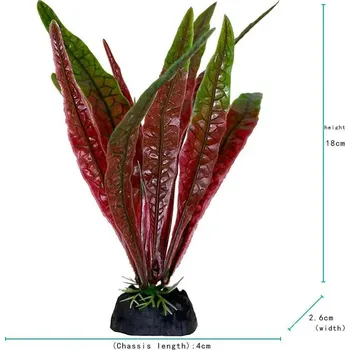 Dekorace do akvária Umělé rostliny do akvária s květy | akvarijní dekorace | vodní tráva - Červený typ