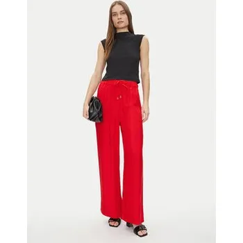 Dámské kalhoty Calvin Klein Kalhoty z materiálu LV044B932G Červená Wide Leg 4