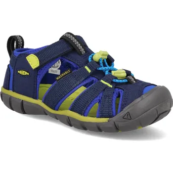 Dívčí obuv Dětské sportovní sandály Keen - Seacamp II CNX naval academy/chartreuse modré Velikost: 25.5