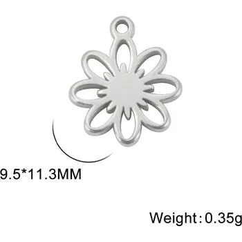 Přívěsek Skyrim ocelový květinový přívěsek boho | komponent na šperky 5 ks - Barva oceli B