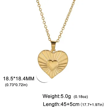 Náhrdelník Ocelový náhrdelník srdce | dámský šperk - Styl B Gold