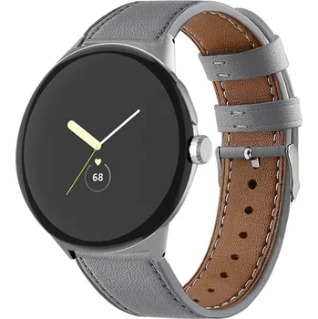 Ostatní příslušenství k chytrým hodinkám VSECHNONAMOBIL 92824 LEATHER Kožený řemínek pro Google Pixel Watch 4 45mm / Pixel Watch 3 45mm šedý