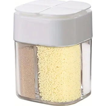 Dóza na potraviny Cestovní kořenka 4v1 s víčkem | dóza na koření, přenosná kořenka - 1ks Bílá