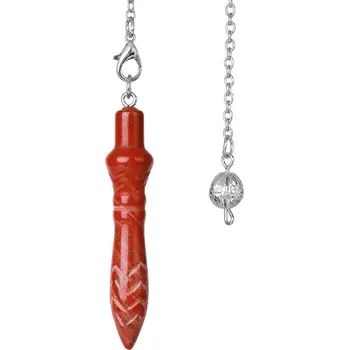 Věštecké kyvadlo z přírodního krystalu | kyvadlo esoterika, krystalové kyvadlo - Červený jaspis