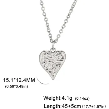 Náhrdelník Ocelový náhrdelník srdce | dámský šperk - Styl E Ocel