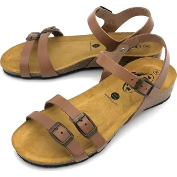 Dámské sandále Dámské kožené sandálky VAQUETILLA ROJO 775920 Plakton camel Barva: camel, Velikost: 38