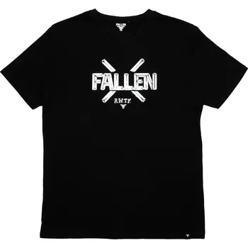 Pánské tričko FALLEN triko - Curb Tee Black White (BLACK WHITE)