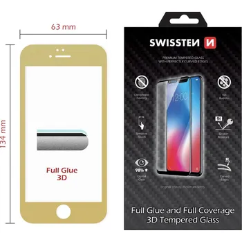Swissten SKLO ULTRA DURABLE 3D FULL GLUE GLASS PRO APPLE IPHONE 6/6S ZLATÉ