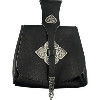 Pánská aktovka PERA PERIS Vikinská kožená brašna, Birka, černá