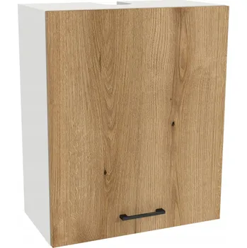 Kuchyňská skříňka Horní kuchyňská skříňka nad digestoř 60/72 CAPRI, korpus bílý, dvířka Dub Evoke
