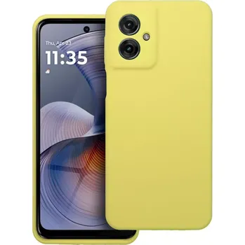 Pouzdro na mobilní telefon Silikonové pouzdro Silicone 2mm – Motorola G55 5G, žluté (Silikonové pouzdro Silicone 2mm – žluté s výstelkou z mikrofibry pro Motorola Moto G55 5G)