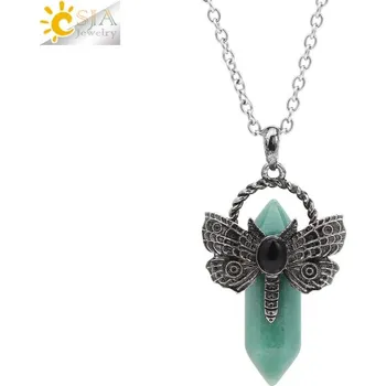 Náhrdelník Náhrdelník vážka s přírodním kamenem | přívěsek vážka, šperk s kamenem - Avanturínový řetěz