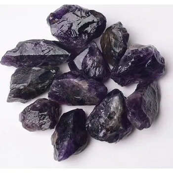 Surový křišťál, přírodní krystal pro harmonizaci a reiki | Minerální kámen, dekorativní krystal - Tmavý ametyst