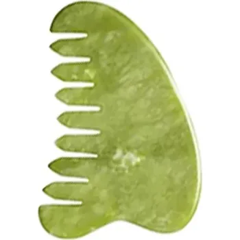 Masážní přístroj Masážní hřeben gua sha z přírodního jadeitu | pomůcky pro masáž - Jade Comb 05