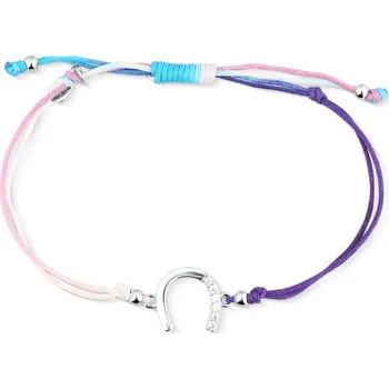 Náramek Moonlit Dětský barevný provázkový náramek s podkovou