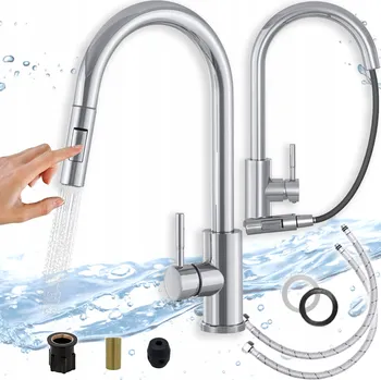 Vodovodní baterie Kuchyňská baterie stojánková APKOMFORT TORA SLIM stříbrná