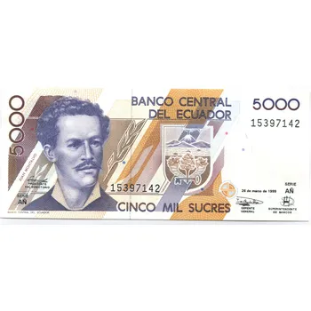 EKVÁDOR. 5.000 sucres 1999. Pi. 128c.