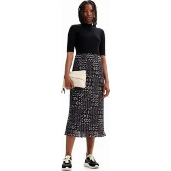 Dámské šaty šaty Desigual Combination midi negro velikost XS