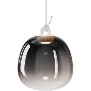 Lodes Obló small, závěs z kouřového foukaného skla, 1x7W LED 2700K, Ø21,1x24,3cm