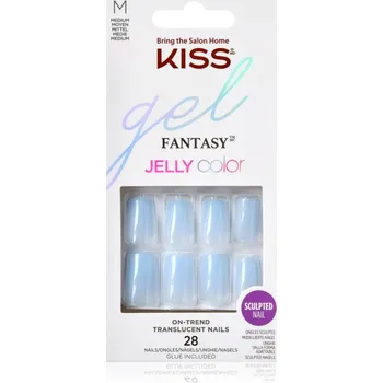 KISS Gel Fantasy Jelly Color umělé nehty Jelly Crushin 28 ks