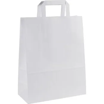 Dárková taška Papírová taška střední bílá 18x8x25 cm