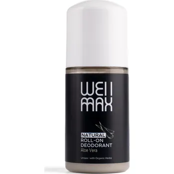 WellMax Natural Roll-on Deodorant, přírodní kuličkový deodorant, unisex, aloe vera, 50 ml Přírodní deodorant s extraktem z aloe vera, bez obsahu alkoholu a sody