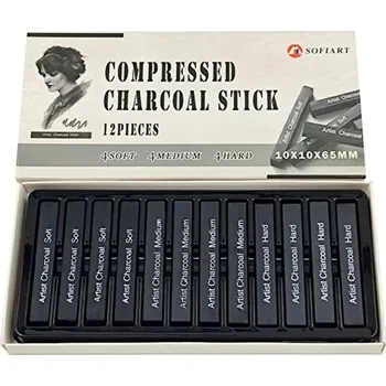 Kreslicí uhel pro děti a umělce | kreslicí potřeby, umělecké křídy - 12ks tyčinek na dřevěné uhlí