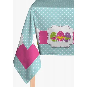 ubrus DEKORATIVNÍ VELIKONOČNÍ UBRUS S VAJÍČKY 140x200 MODRÝ NA Velikonoce SVÁTKY